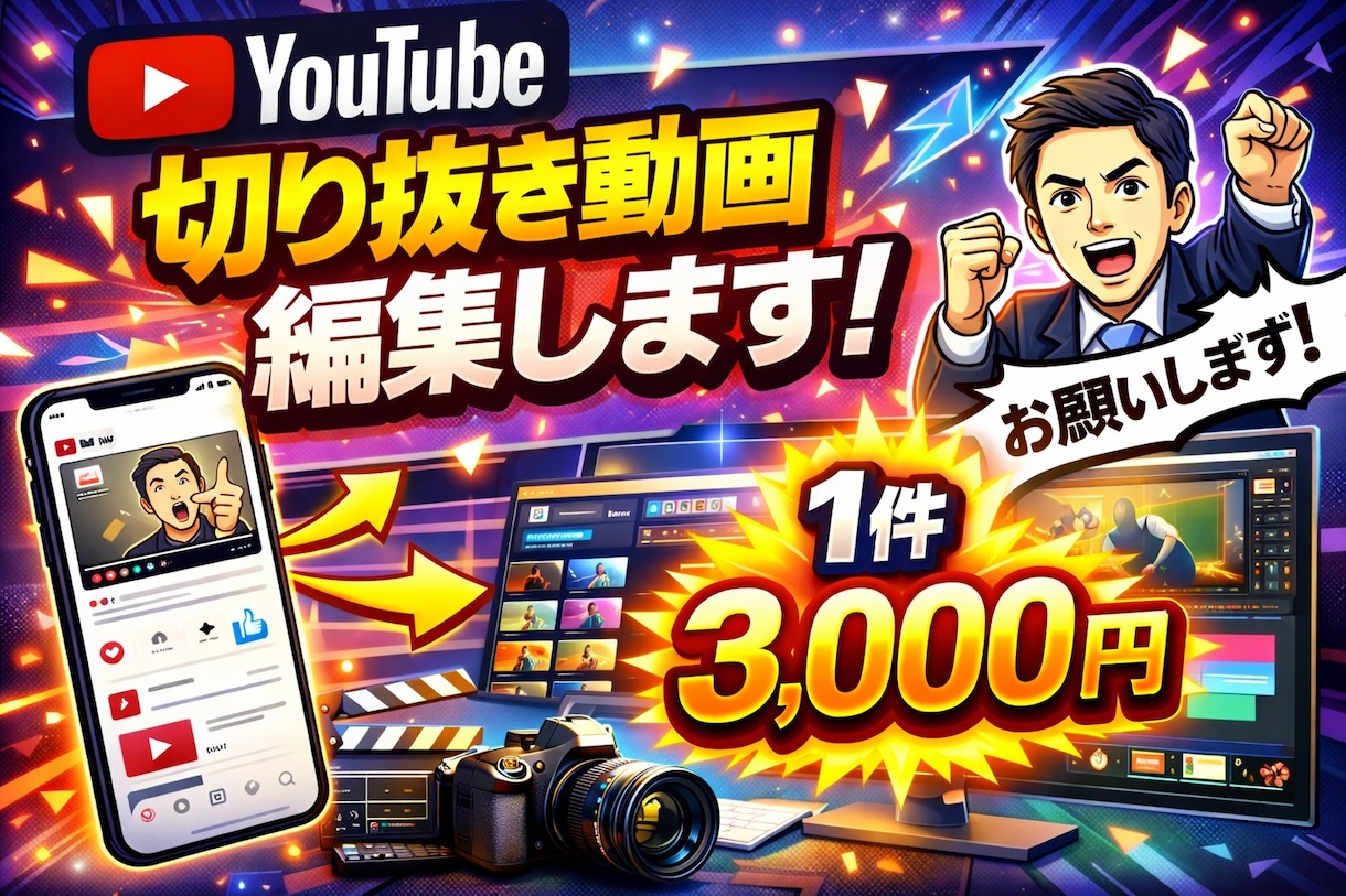 YouTube動画の切り抜き動画を大量に作成します YouTube動画へ誘導する切り抜き動画に特化しています! イメージ1