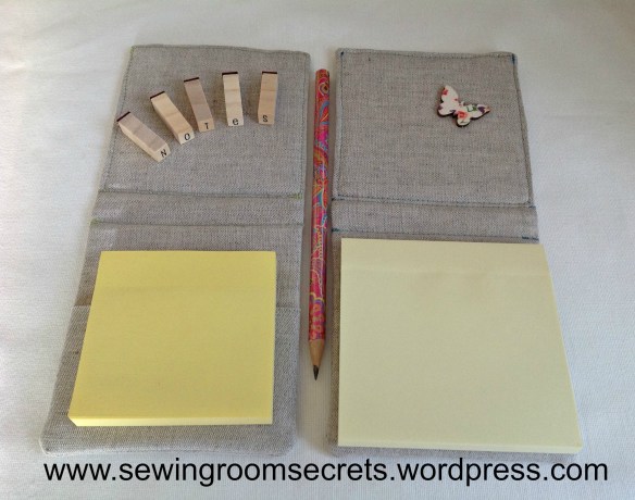 Open showing different sizes of stickies