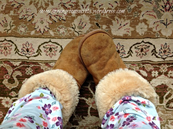 Furry slippers and jim-jams