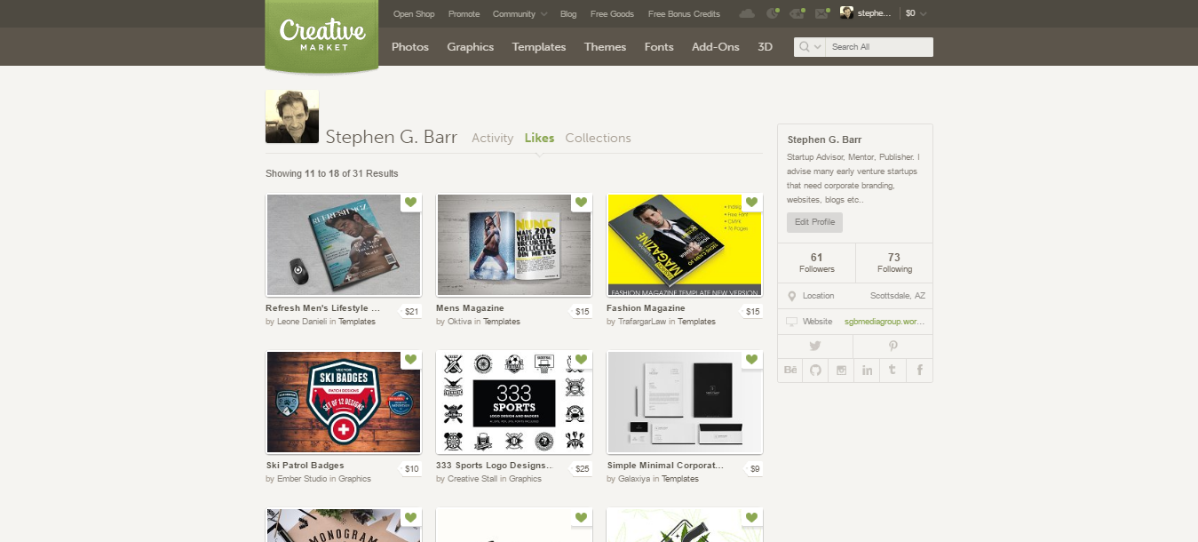 Stephen G. Barr stephen.barr Likes Creative Market