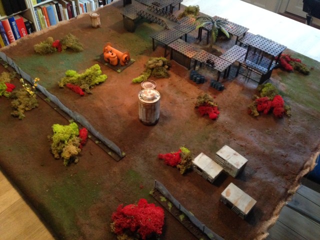 The battle took place in the outskirts of Hunger City, the main town on Kenwah, in an abandoned industrial complex.