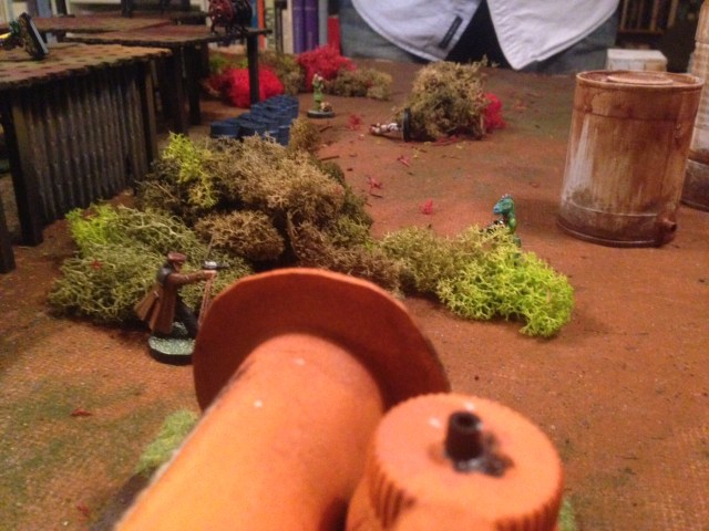 Jeff Paler firing a a space lizard