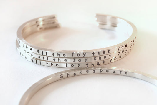 “I Wish You All the Joy” Silver Shakespeare Bracelet