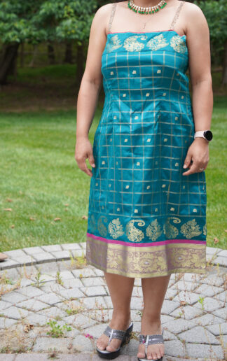 Aanya's Indowestern Teal Saree Dress