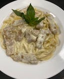 Fettuccine Alfredo with Breaded Chicken