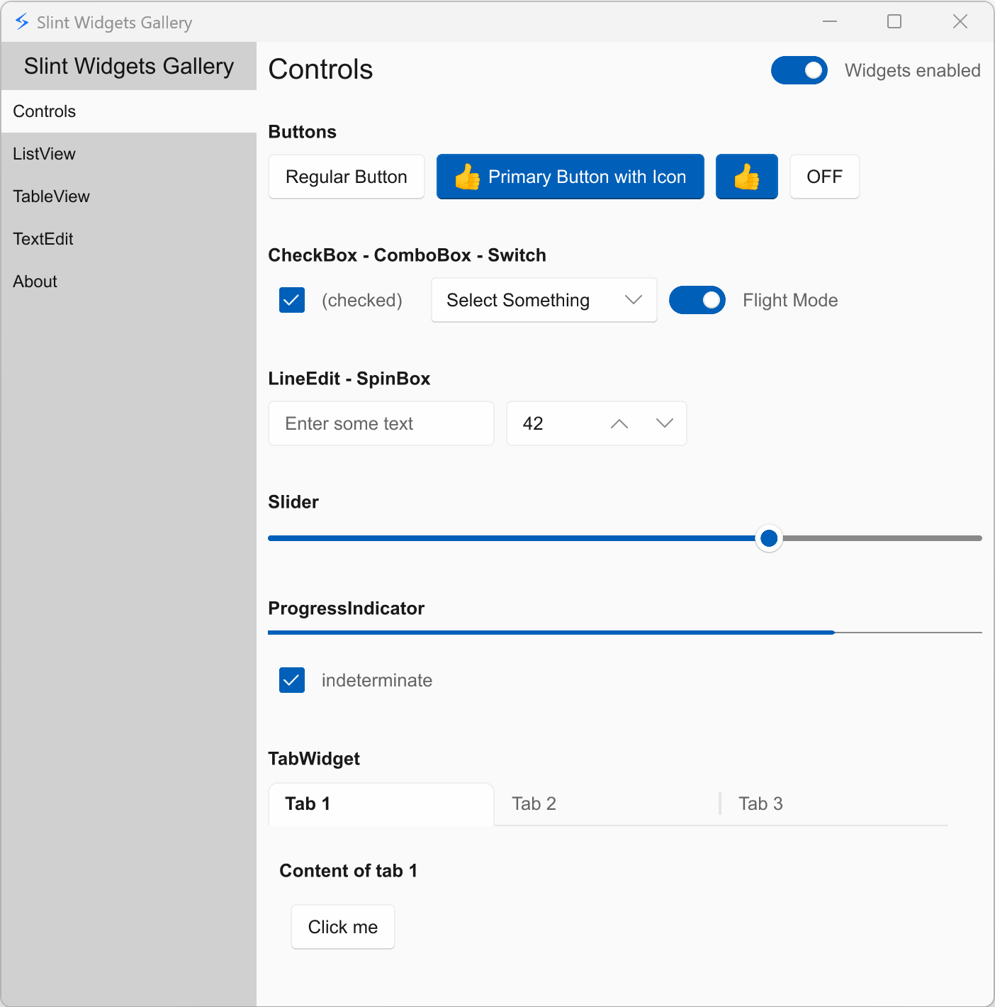 Gallery Screenshot of the Gallery on Windows