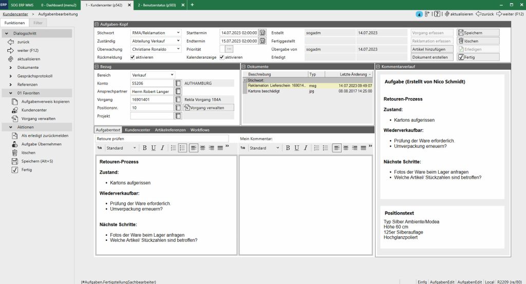 SOG ERP Aufgabenmanagement SOG ERP Aufgabenmanagement