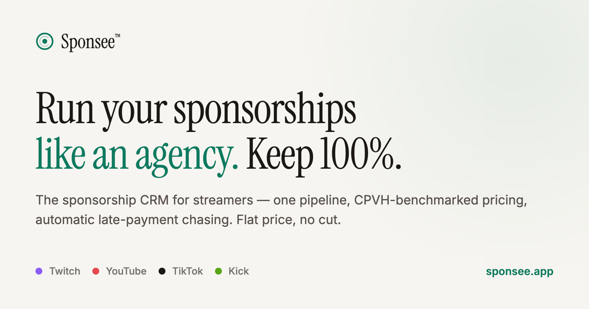 Sponsee — The Sponsorship CRM for Streamers