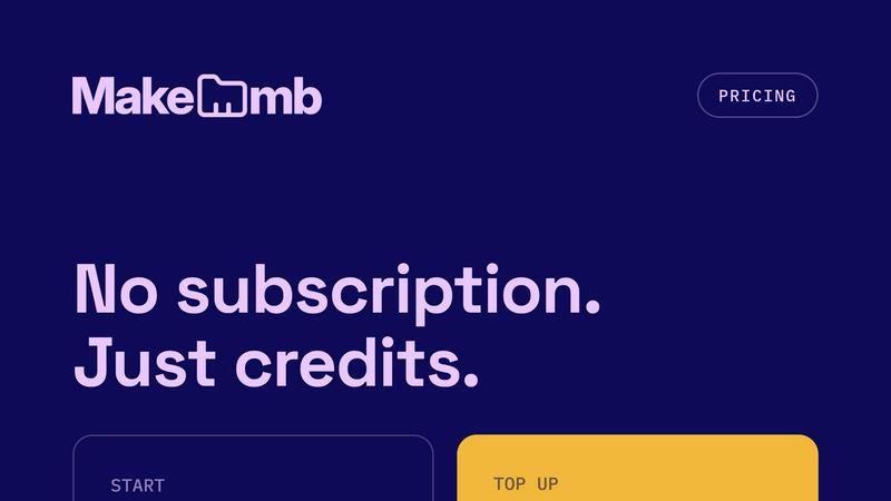 Makemb application interface and features