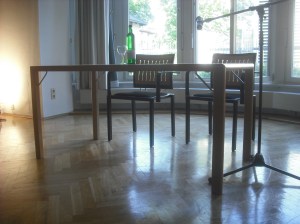 his place
