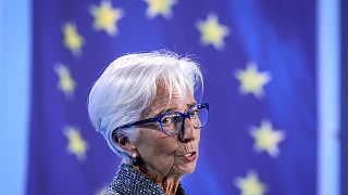 Prezes Europejskiego Banku Centralnego, Christine Lagarde, przemawia podczas konferencji prasowej we Frankfurcie, Niemcy, czwartek, 12 września 2024 r.