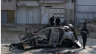 Tulkarem'deki Nur Shams Batı Şeria mülteci kampında iki kişinin ölümüne yol açan İsrail saldırısında tahrip olan araç.