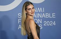 Chiara Ferragni, Cnmi sürdürülebilir moda 2024 ödüllerinin Milano'ya varışında, 22 Eylül 2024