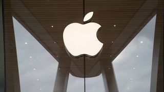 The Apple logo is displayed at an Apple store in Towson, Md. 3 January 2019.