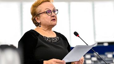 Το μέλος του Ελεγκτικού Συνεδρίου της ΕΕ Laima Andrikienė μιλάει στο Ευρωπαϊκό Κοινοβούλιο το 2019, όταν ήταν ευρωβουλευτής με το Ευρωπαϊκό Λαϊκό Κόμμα.