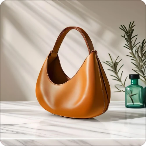 display the brown tote bag on the beach