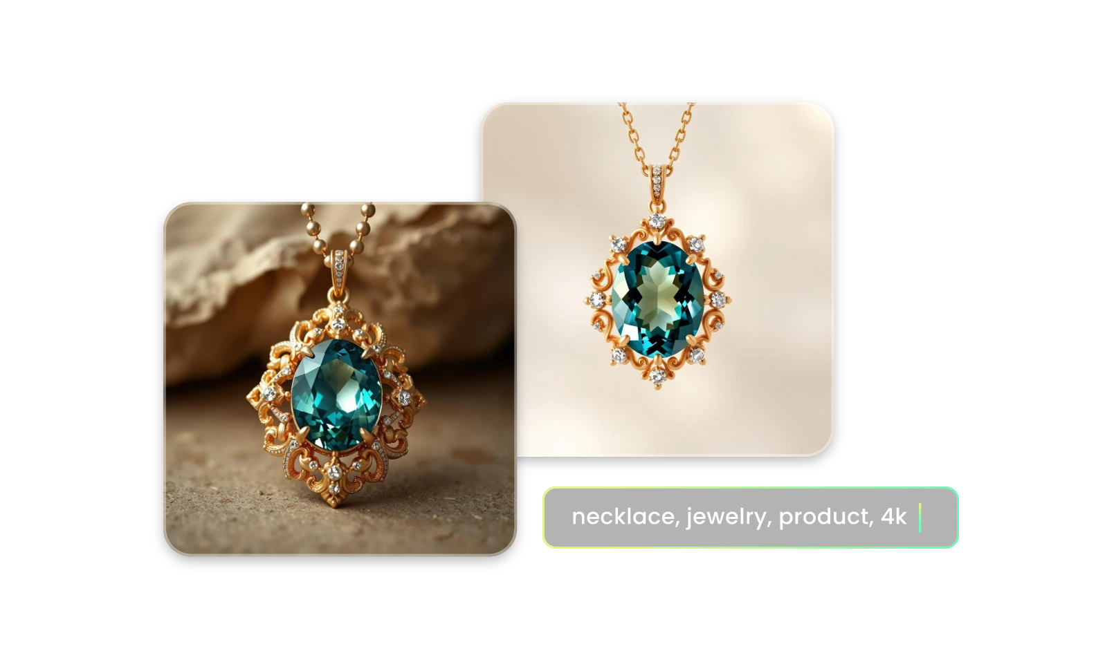 convert text prompt into beautiful jewelry image