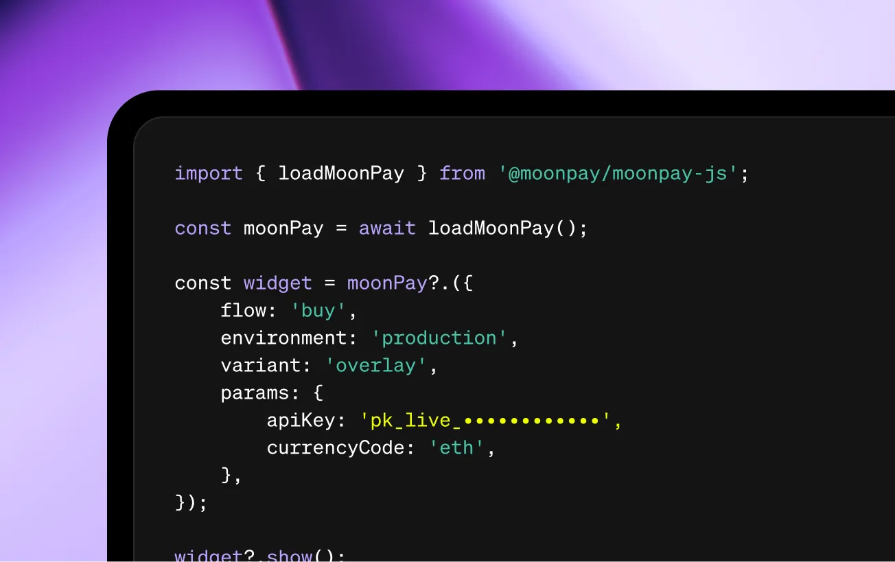 MoonPay secure development code example