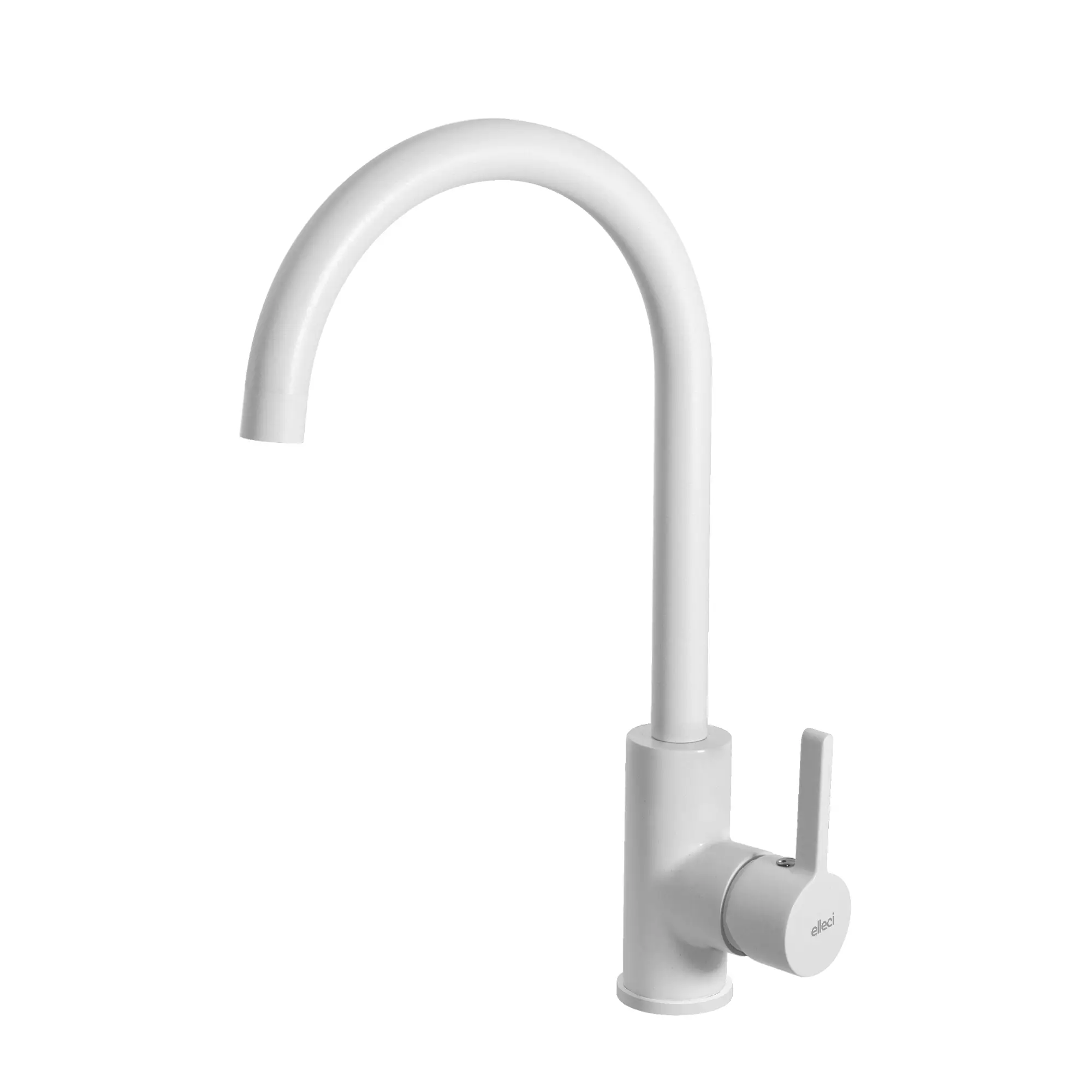 Elleci Miscelatore lavello cucina monocomando con canna girevole finitura granitek bianca | Caddy Elleci Miscelatore lavello cucina monocomando con canna girevole finitura granitek bianca | Caddy