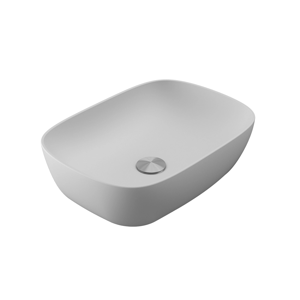 Lavabo da appoggio di forma rettangolare 46,5x33x13,5 cm Bianco opaco Lavabo da appoggio di forma rettangolare 46,5x33x13,5 cm Bianco opaco