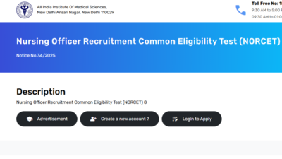 AIIMS NORCET 8 registration process begins at aiimsexams.ac.in: Check direct link and other details here