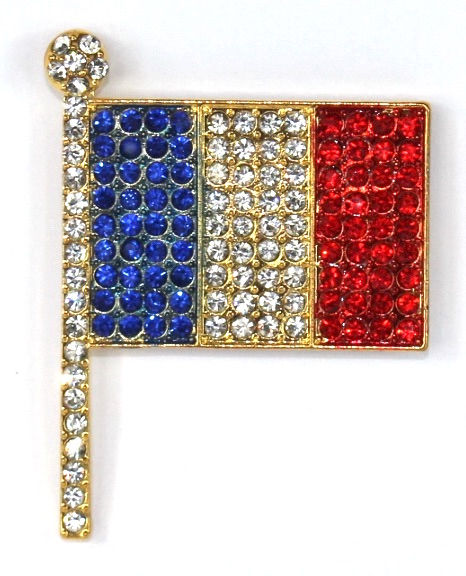 French flag bling magnet