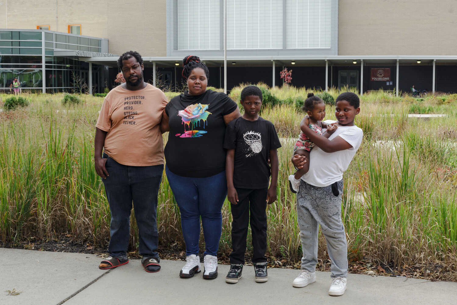 Raven Echols, 37, center left, said her school-age children are growing restless while their North Carolina schools remain closed. She said she may send them to Georgia so they don’t fall behind.