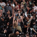 The New York Liberty celebrated with the W.N.B.A. championship trophy after defeating the Minnesota Lynx in Game 5 of the finals on Sunday in New York.