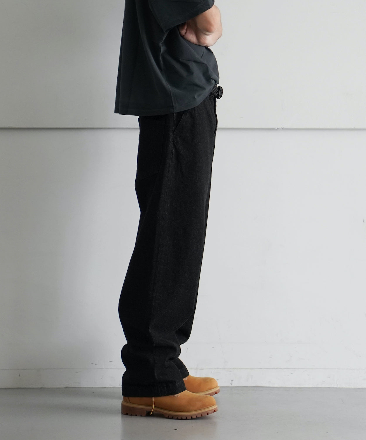 order Loose denim pants one wash "BLACK"