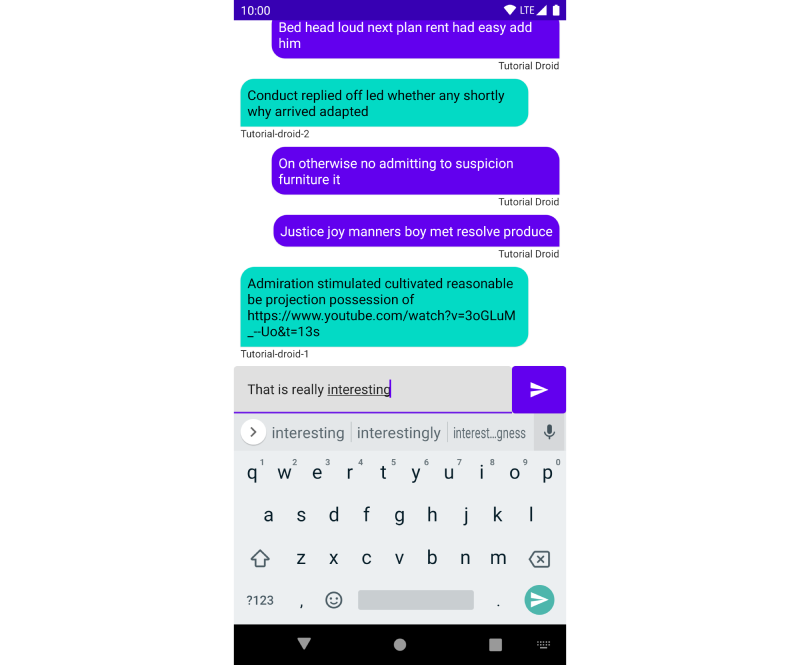 The Message List Screen, with input support added