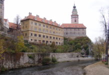 Český Krumlov Moldau, Schlossturm und Unteres Schloss