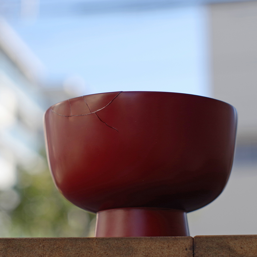 漆器の割れ(色漆)