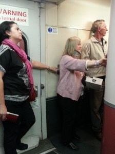 Queue for dinner in the train..yes I kind of liked this whole new experience after taking so many flights recently :)