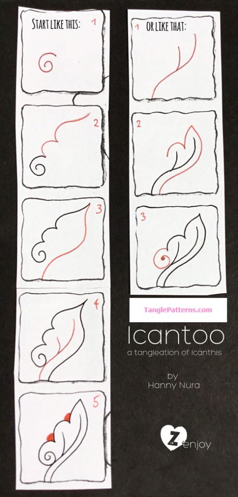 Zentangle pattern: Icantoo. Zentangle pattern: Icantoo.