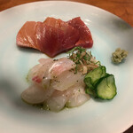 Tokyo Washoku Rikuu - 「本鮪　本山葵」と「真鯛　挽き茶酢」