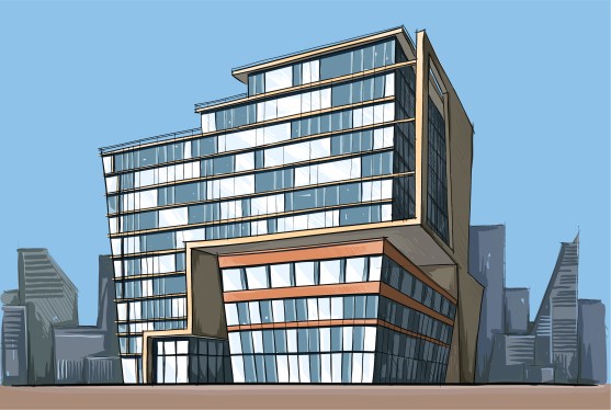 vector illustration of the architectural design.