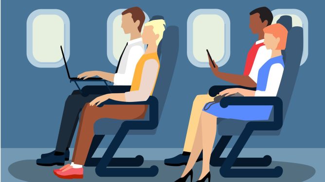 In-flight internet illustration