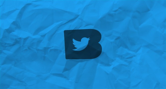 twitter blue logo on crumpled paper