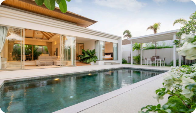 pool in backyard of Guesty property