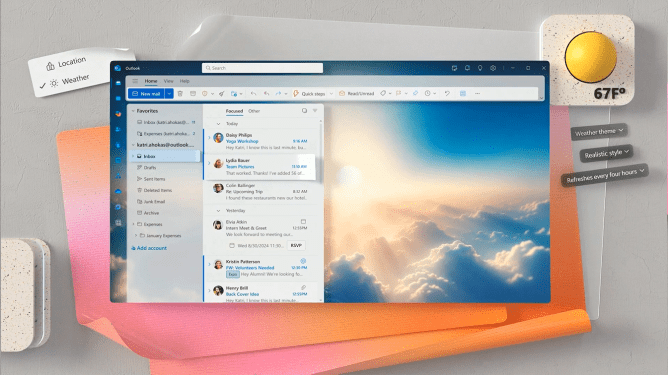 Microsoft Outlook's new AI themes