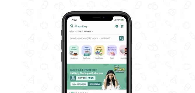 PharmEasy app on mobile phone screen