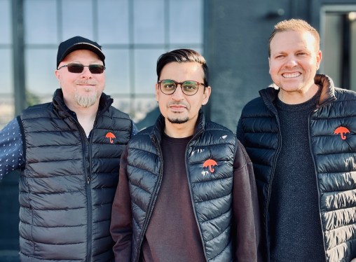 Little Umbrella team members Tim Johnson (left), Tabish Ahmed, Sean Webster (right)