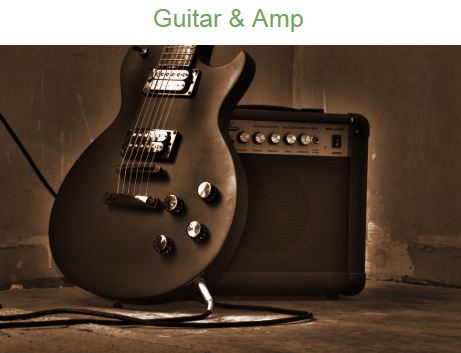 image of a guitar and a power amp