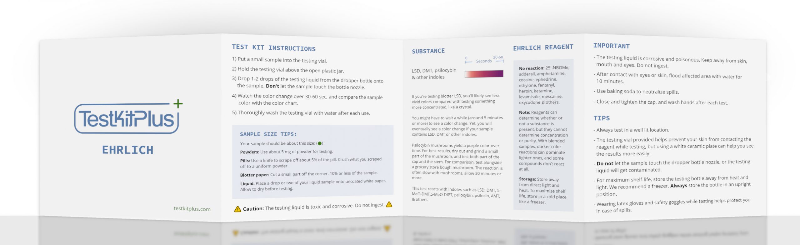 Ehrlich reagent instructions brochure.