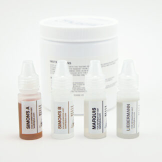 Meth/Amphetamine test kit showing three different reagent bottles.