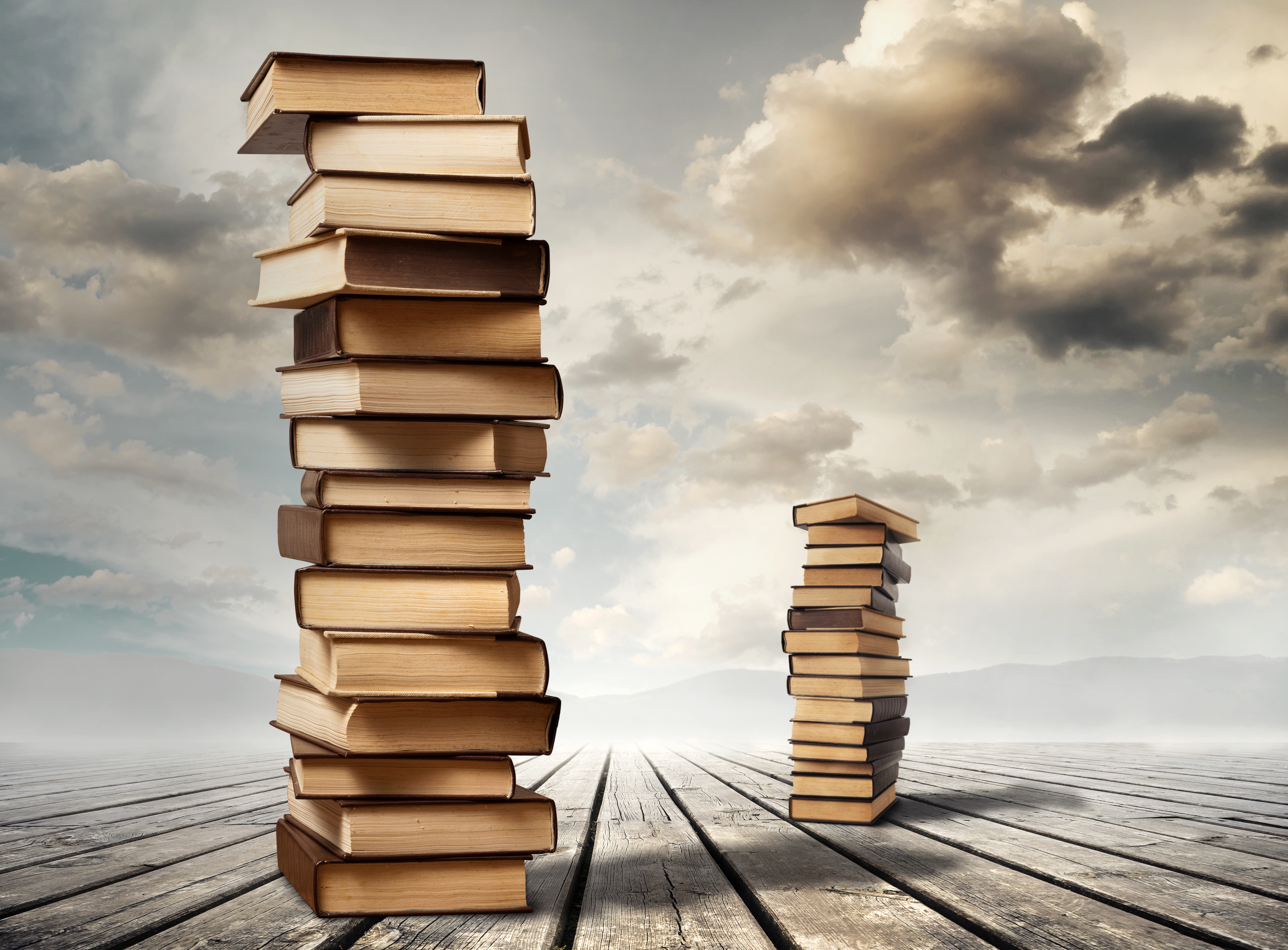 columns of books