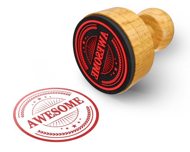 Awesome red grunge round stamp isolated on white Background