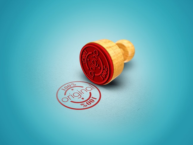 original red grungy vintage stamp