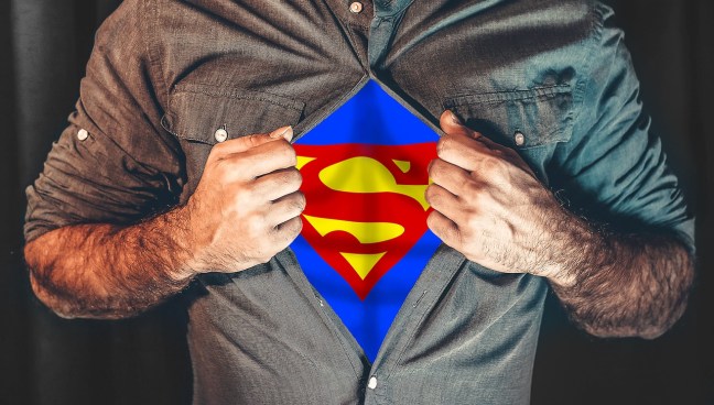 Superhero dude with S image