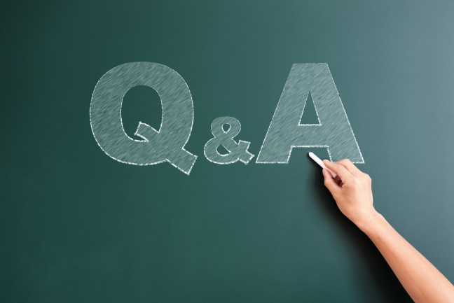 Q&A written on blackboard